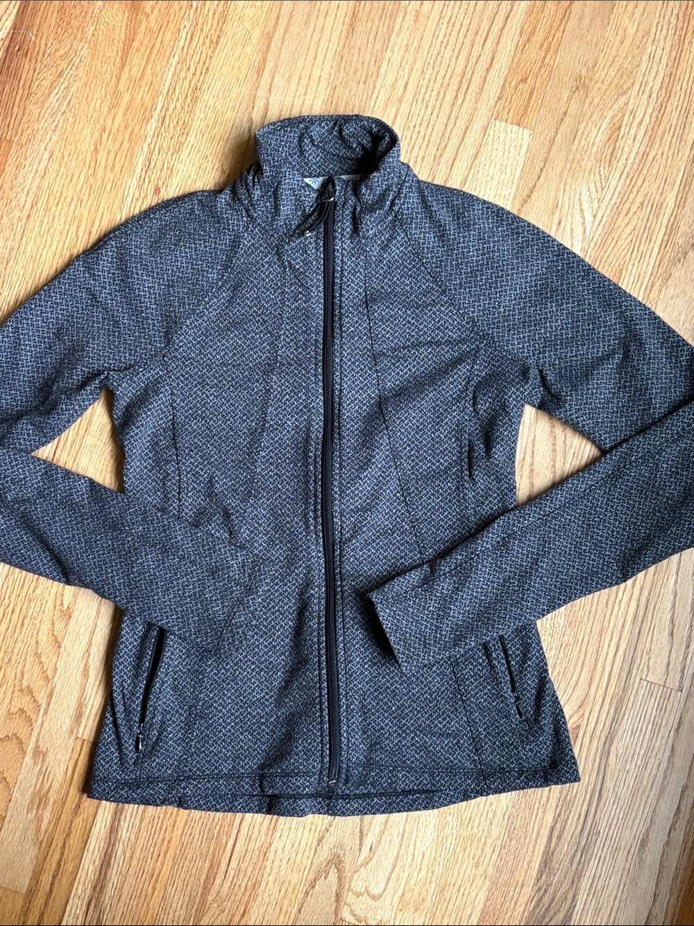 Athleta XS Charcoal Textured Zip-Up Utility Jacket